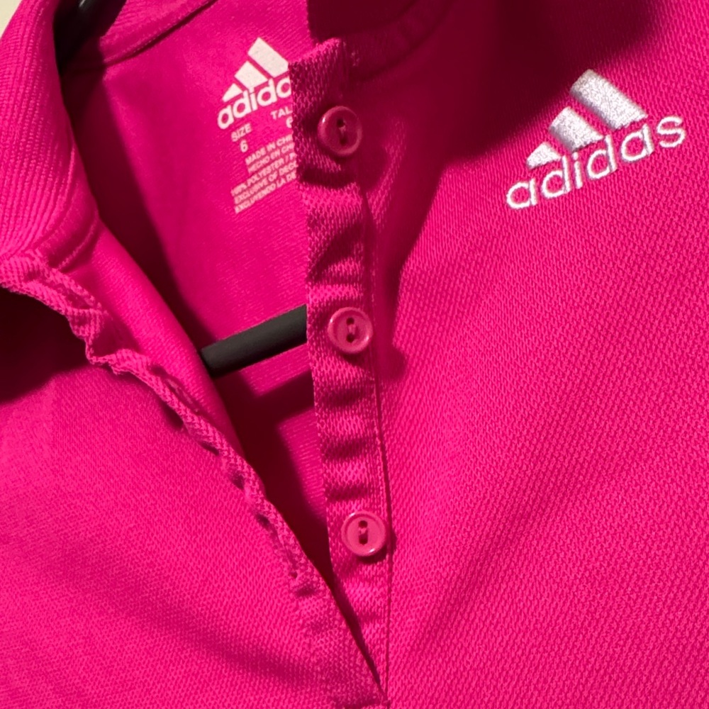 Adidas Kids Pink Ruffle Polo Dress - Picture 4 of 5